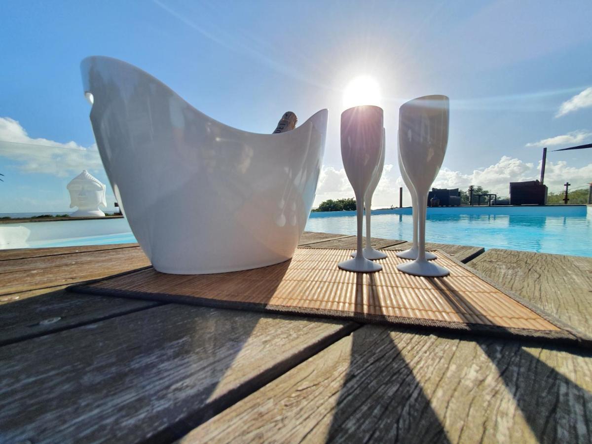 Villa Deluxe L'Hacienda Villa Vue Mer 180 Piscine Jacuzzi Proche Plage Marina Golf Pointe Des Chateaux Et Casino Jardin Clos Voyage Durable Сен-Франсуа Екстер'єр фото