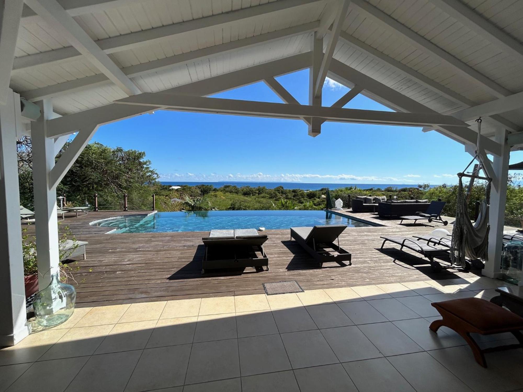 Villa Deluxe L'Hacienda Villa Vue Mer 180 Piscine Jacuzzi Proche Plage Marina Golf Pointe Des Chateaux Et Casino Jardin Clos Voyage Durable Сен-Франсуа Екстер'єр фото