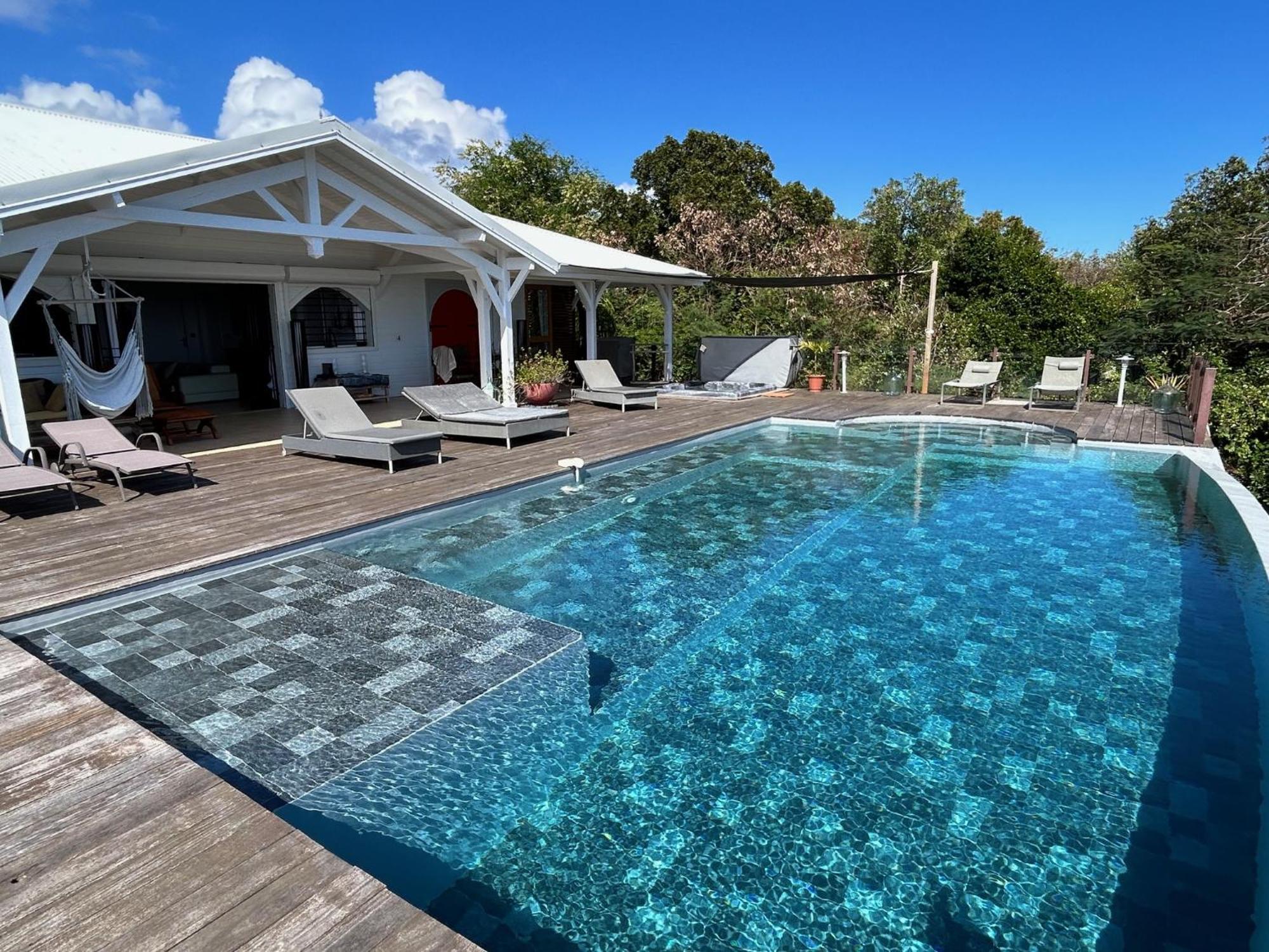 Villa Deluxe L'Hacienda Villa Vue Mer 180 Piscine Jacuzzi Proche Plage Marina Golf Pointe Des Chateaux Et Casino Jardin Clos Voyage Durable Сен-Франсуа Екстер'єр фото