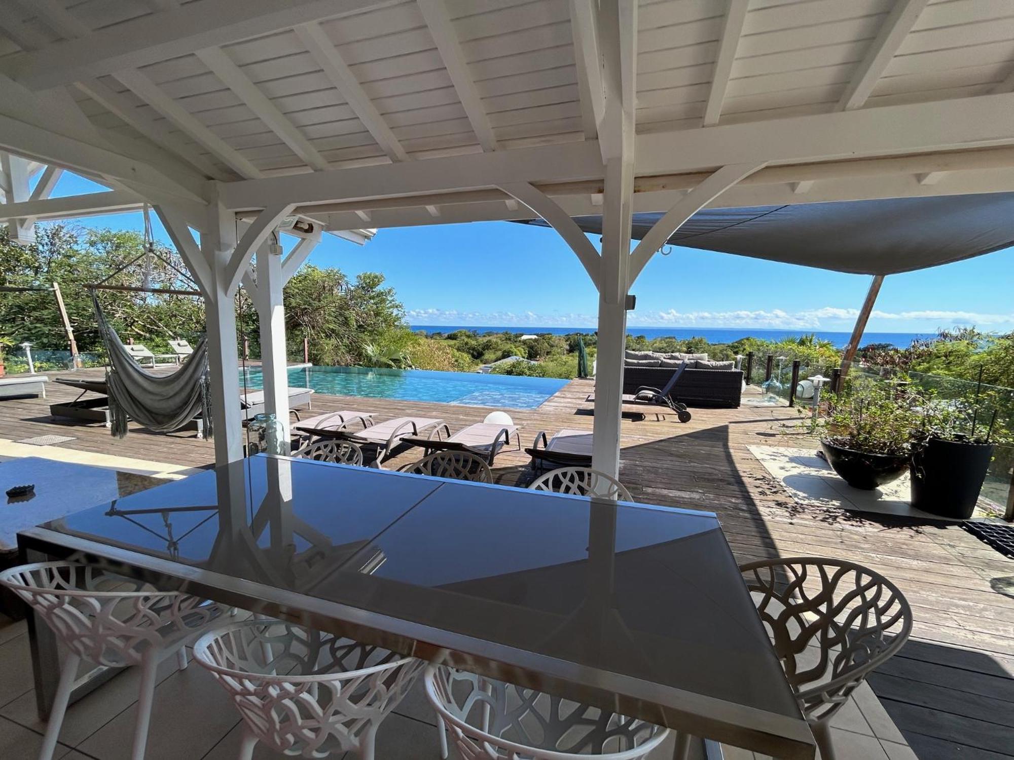 Villa Deluxe L'Hacienda Villa Vue Mer 180 Piscine Jacuzzi Proche Plage Marina Golf Pointe Des Chateaux Et Casino Jardin Clos Voyage Durable Сен-Франсуа Екстер'єр фото
